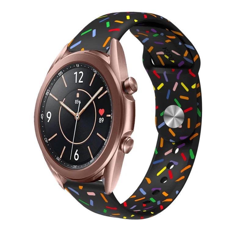 運動彩虹點矽膠扣錶帶，適用於 Samsung Galaxy Watch 4 40mm / 44mm，適用於 Samsung Galaxy Watch 4 Classic 42mm / 46mm