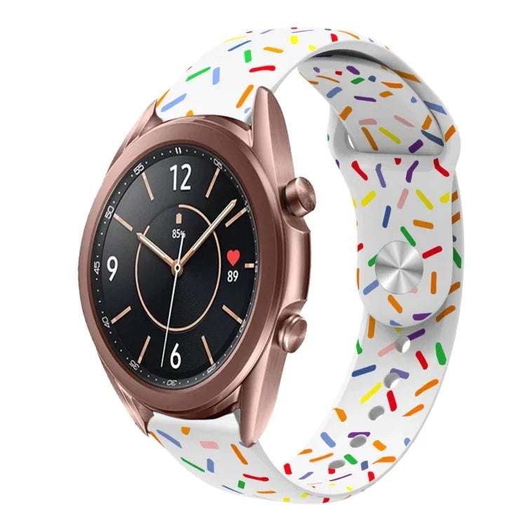 運動彩虹點矽膠扣錶帶，適用於 Samsung Galaxy Watch 4 40mm / 44mm，適用於 Samsung Galaxy Watch 4 Classic 42mm / 46mm
