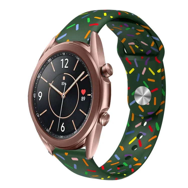 運動彩虹點矽膠扣錶帶，適用於 Samsung Galaxy Watch 4 40mm / 44mm，適用於 Samsung Galaxy Watch 4 Classic 42mm / 46mm