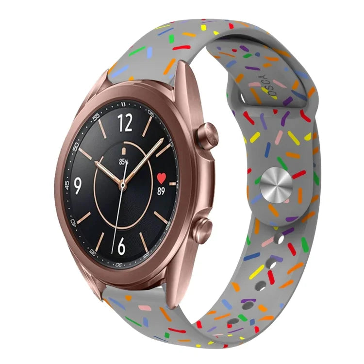 運動彩虹點矽膠扣錶帶，適用於 Samsung Galaxy Watch 4 40mm / 44mm，適用於 Samsung Galaxy Watch 4 Classic 42mm / 46mm