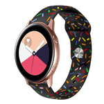 運動彩虹點矽膠扣錶帶，適用於 Samsung Galaxy Watch 5 Pro、Samsung Galaxy Gear Sport、Samsung Galaxy Watch Active 2 40mm / 44mm、Samsung Galaxy Watch 3 41mm、Samsung Galaxy Watch Active 40mm