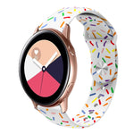 運動彩虹點矽膠扣錶帶，適用於 Samsung Galaxy Watch 5 Pro、Samsung Galaxy Gear Sport、Samsung Galaxy Watch Active 2 40mm / 44mm、Samsung Galaxy Watch 3 41mm、Samsung Galaxy Watch Active 40mm