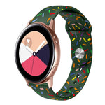 運動彩虹點矽膠扣錶帶，適用於 Samsung Galaxy Watch 5 Pro、Samsung Galaxy Gear Sport、Samsung Galaxy Watch Active 2 40mm / 44mm、Samsung Galaxy Watch 3 41mm、Samsung Galaxy Watch Active 40mm