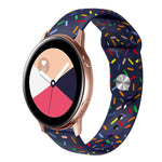 運動彩虹點矽膠扣錶帶，適用於 Samsung Galaxy Watch 5 Pro、Samsung Galaxy Gear Sport、Samsung Galaxy Watch Active 2 40mm / 44mm、Samsung Galaxy Watch 3 41mm、Samsung Galaxy Watch Active 40mm