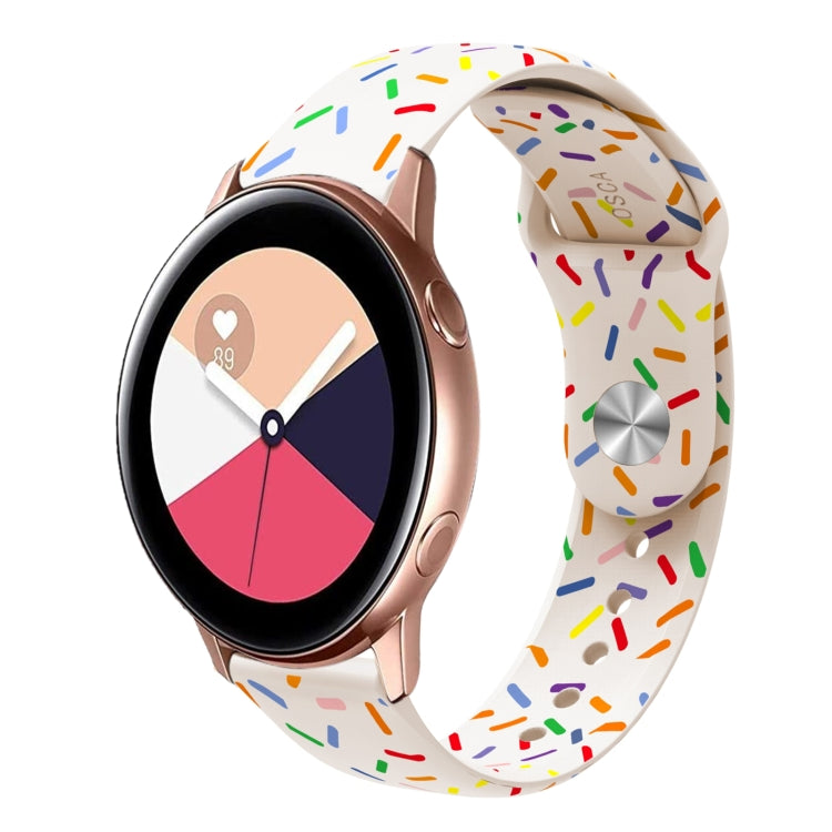 運動彩虹點矽膠扣錶帶，適用於 Samsung Galaxy Watch 5 Pro、Samsung Galaxy Gear Sport、Samsung Galaxy Watch Active 2 40mm / 44mm、Samsung Galaxy Watch 3 41mm、Samsung Galaxy Watch Active 40mm