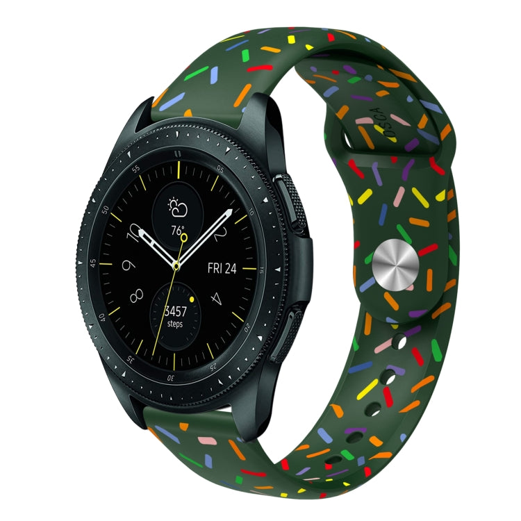 運動彩虹點矽膠扣錶帶，適用於 Samsung Galaxy Watch 5 Pro、Samsung Galaxy Gear Sport、Samsung Galaxy Watch Active 2 40mm / 44mm、Samsung Galaxy Watch 3 41mm、Samsung Galaxy Watch Active 40mm