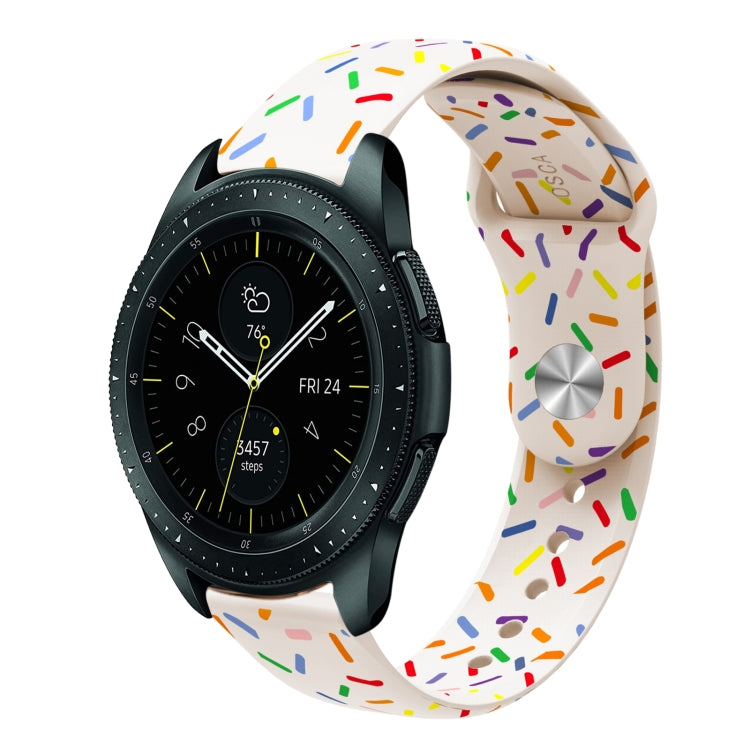 運動彩虹點矽膠扣錶帶，適用於 Samsung Galaxy Watch 5 Pro、Samsung Galaxy Gear Sport、Samsung Galaxy Watch Active 2 40mm / 44mm、Samsung Galaxy Watch 3 41mm、Samsung Galaxy Watch Active 40mm