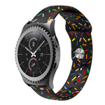 運動彩虹點矽膠扣錶帶，適用於 Samsung Galaxy Watch 5 Pro、Samsung Galaxy Gear Sport、Samsung Galaxy Watch Active 2 40mm / 44mm、Samsung Galaxy Watch 3 41mm、Samsung Galaxy Watch Active 40mm