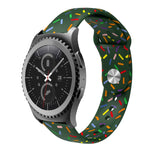 運動彩虹點矽膠扣錶帶，適用於 Samsung Galaxy Watch 5 Pro、Samsung Galaxy Gear Sport、Samsung Galaxy Watch Active 2 40mm / 44mm、Samsung Galaxy Watch 3 41mm、Samsung Galaxy Watch Active 40mm
