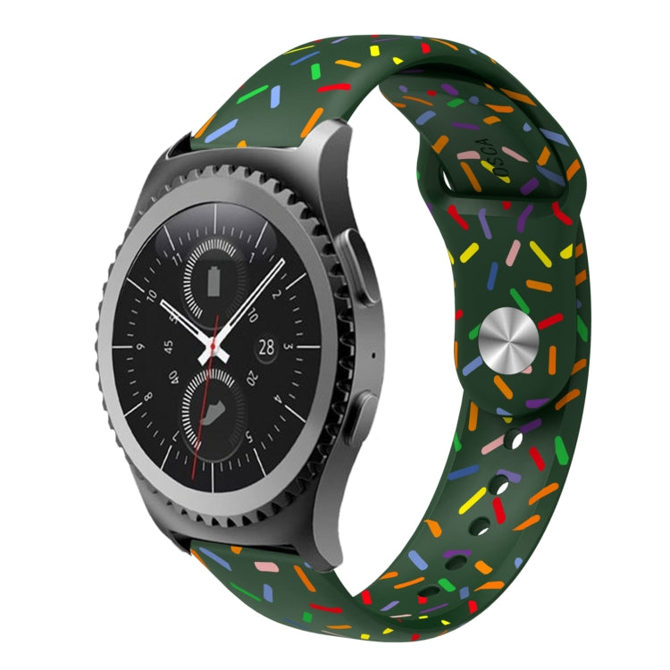運動彩虹點矽膠扣錶帶，適用於 Samsung Galaxy Watch 5 Pro、Samsung Galaxy Gear Sport、Samsung Galaxy Watch Active 2 40mm / 44mm、Samsung Galaxy Watch 3 41mm、Samsung Galaxy Watch Active 40mm