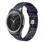 運動彩虹點矽膠扣錶帶，適用於 Samsung Galaxy Watch 5 Pro、Samsung Galaxy Gear Sport、Samsung Galaxy Watch Active 2 40mm / 44mm、Samsung Galaxy Watch 3 41mm、Samsung Galaxy Watch Active 40mm
