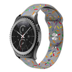 運動彩虹點矽膠扣錶帶，適用於 Samsung Galaxy Watch 5 Pro、Samsung Galaxy Gear Sport、Samsung Galaxy Watch Active 2 40mm / 44mm、Samsung Galaxy Watch 3 41mm、Samsung Galaxy Watch Active 40mm