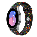 運動彩虹點矽膠扣錶帶，適用於 Samsung Galaxy Watch 5 Pro、Samsung Galaxy Gear Sport、Samsung Galaxy Watch Active 2 40mm / 44mm、Samsung Galaxy Watch 3 41mm、Samsung Galaxy Watch Active 40mm