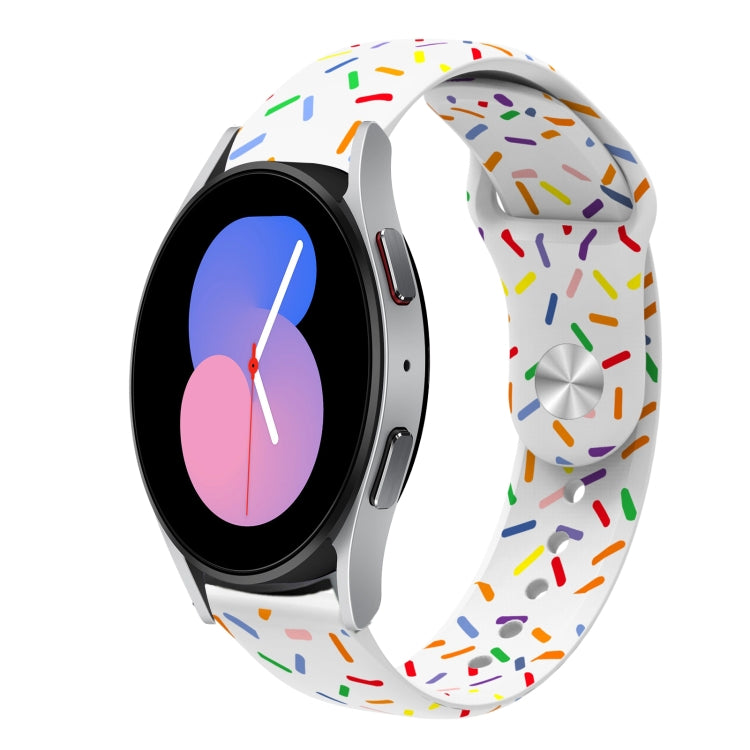 運動彩虹點矽膠扣錶帶，適用於 Samsung Galaxy Watch 5 Pro、Samsung Galaxy Gear Sport、Samsung Galaxy Watch Active 2 40mm / 44mm、Samsung Galaxy Watch 3 41mm、Samsung Galaxy Watch Active 40mm
