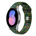 運動彩虹點矽膠扣錶帶，適用於 Samsung Galaxy Watch 5 Pro、Samsung Galaxy Gear Sport、Samsung Galaxy Watch Active 2 40mm / 44mm、Samsung Galaxy Watch 3 41mm、Samsung Galaxy Watch Active 40mm