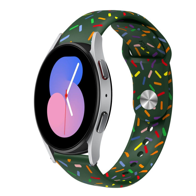 運動彩虹點矽膠扣錶帶，適用於 Samsung Galaxy Watch 5 Pro、Samsung Galaxy Gear Sport、Samsung Galaxy Watch Active 2 40mm / 44mm、Samsung Galaxy Watch 3 41mm、Samsung Galaxy Watch Active 40mm