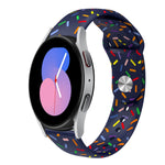運動彩虹點矽膠扣錶帶，適用於 Samsung Galaxy Watch 5 Pro、Samsung Galaxy Gear Sport、Samsung Galaxy Watch Active 2 40mm / 44mm、Samsung Galaxy Watch 3 41mm、Samsung Galaxy Watch Active 40mm