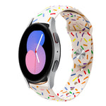 運動彩虹點矽膠扣錶帶，適用於 Samsung Galaxy Watch 5 Pro、Samsung Galaxy Gear Sport、Samsung Galaxy Watch Active 2 40mm / 44mm、Samsung Galaxy Watch 3 41mm、Samsung Galaxy Watch Active 40mm
