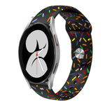 運動彩虹點矽膠扣錶帶，適用於 Samsung Galaxy Watch 5 Pro、Samsung Galaxy Gear Sport、Samsung Galaxy Watch Active 2 40mm / 44mm、Samsung Galaxy Watch 3 41mm、Samsung Galaxy Watch Active 40mm