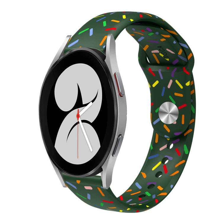 運動彩虹點矽膠扣錶帶，適用於 Samsung Galaxy Watch 5 Pro、Samsung Galaxy Gear Sport、Samsung Galaxy Watch Active 2 40mm / 44mm、Samsung Galaxy Watch 3 41mm、Samsung Galaxy Watch Active 40mm