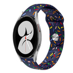 運動彩虹點矽膠扣錶帶，適用於 Samsung Galaxy Watch 5 Pro、Samsung Galaxy Gear Sport、Samsung Galaxy Watch Active 2 40mm / 44mm、Samsung Galaxy Watch 3 41mm、Samsung Galaxy Watch Active 40mm