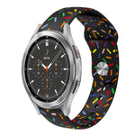 運動彩虹點矽膠扣錶帶，適用於 Samsung Galaxy Watch 5 Pro、Samsung Galaxy Gear Sport、Samsung Galaxy Watch Active 2 40mm / 44mm、Samsung Galaxy Watch 3 41mm、Samsung Galaxy Watch Active 40mm