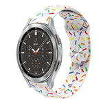 運動彩虹點矽膠扣錶帶，適用於 Samsung Galaxy Watch 5 Pro、Samsung Galaxy Gear Sport、Samsung Galaxy Watch Active 2 40mm / 44mm、Samsung Galaxy Watch 3 41mm、Samsung Galaxy Watch Active 40mm