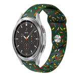 運動彩虹點矽膠扣錶帶，適用於 Samsung Galaxy Watch 5 Pro、Samsung Galaxy Gear Sport、Samsung Galaxy Watch Active 2 40mm / 44mm、Samsung Galaxy Watch 3 41mm、Samsung Galaxy Watch Active 40mm
