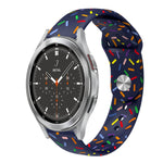運動彩虹點矽膠扣錶帶，適用於 Samsung Galaxy Watch 5 Pro、Samsung Galaxy Gear Sport、Samsung Galaxy Watch Active 2 40mm / 44mm、Samsung Galaxy Watch 3 41mm、Samsung Galaxy Watch Active 40mm