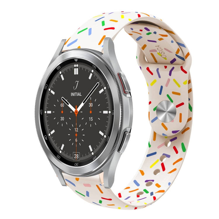 運動彩虹點矽膠扣錶帶，適用於 Samsung Galaxy Watch 5 Pro、Samsung Galaxy Gear Sport、Samsung Galaxy Watch Active 2 40mm / 44mm、Samsung Galaxy Watch 3 41mm、Samsung Galaxy Watch Active 40mm