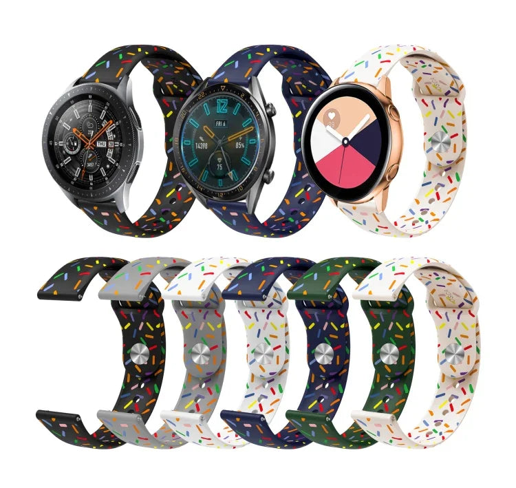 運動彩虹點矽膠扣錶帶，適用於 Samsung Galaxy Watch 4 40mm / 44mm，適用於 Samsung Galaxy Watch 4 Classic 42mm / 46mm