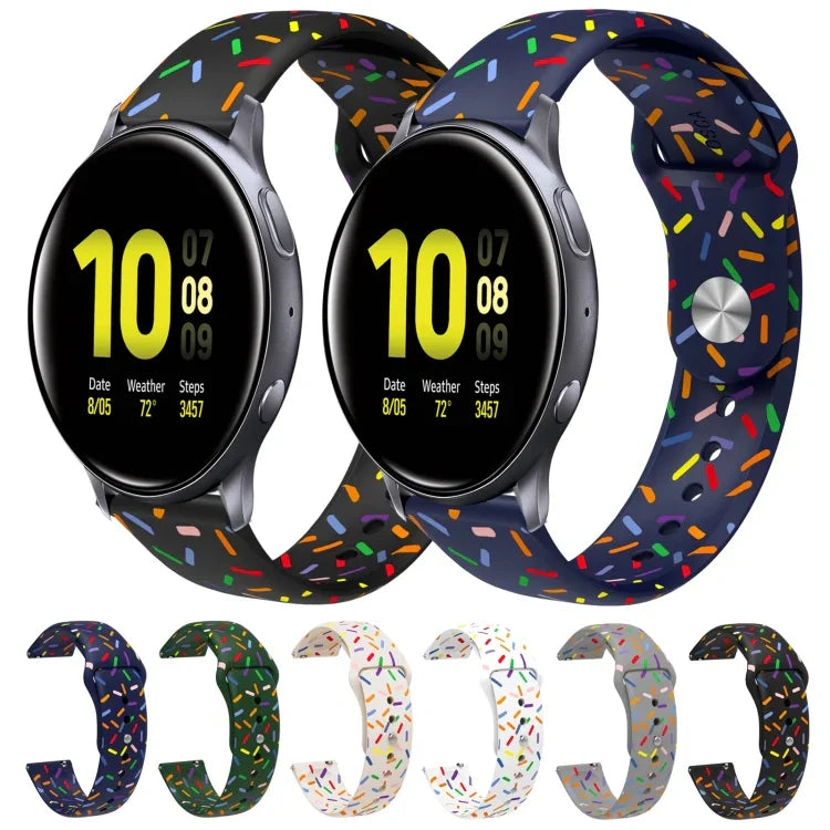 運動彩虹點矽膠扣錶帶，適用於 Samsung Galaxy Watch 4 40mm / 44mm，適用於 Samsung Galaxy Watch 4 Classic 42mm / 46mm