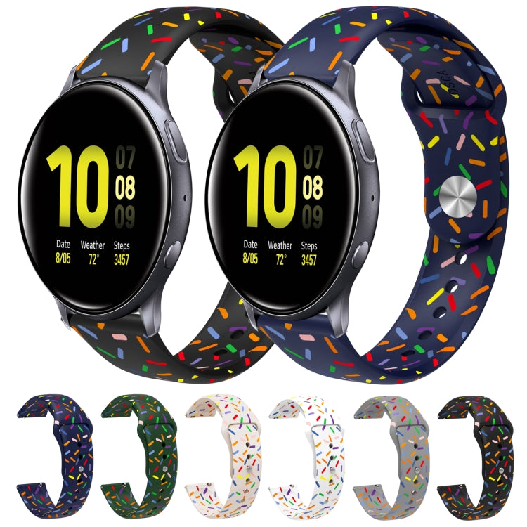 運動彩虹點矽膠扣錶帶，適用於 Samsung Galaxy Watch 5 Pro、Samsung Galaxy Gear Sport、Samsung Galaxy Watch Active 2 40mm / 44mm、Samsung Galaxy Watch 3 41mm、Samsung Galaxy Watch Active 40mm