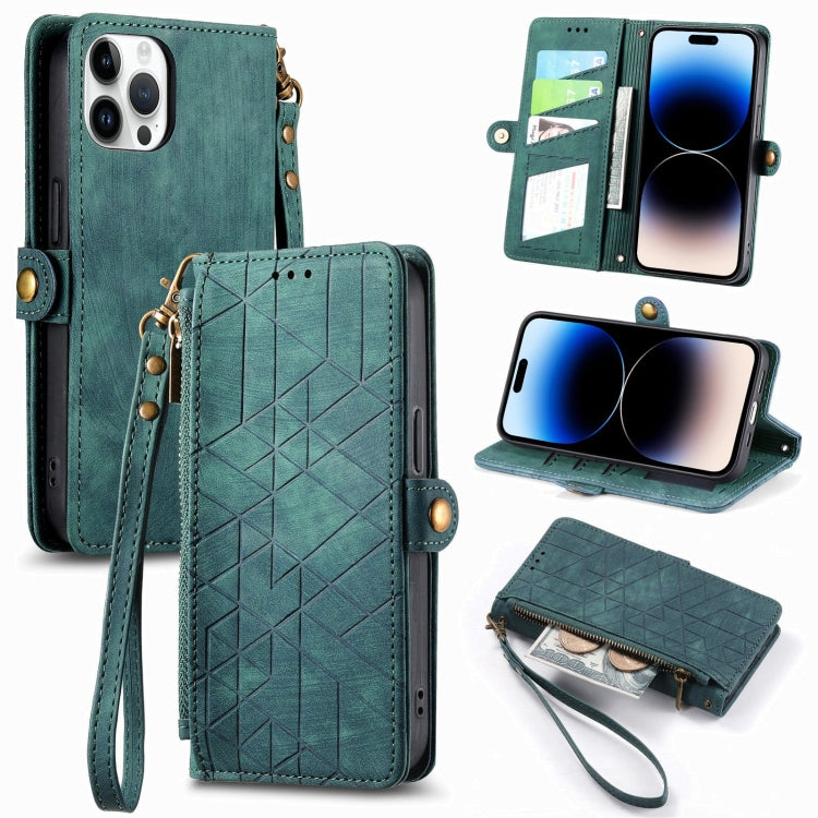 幾何拉鍊錢包側扣皮革手機殼，適用於 iPhone 14 Pro Max、iPhone 7 / 8 / SE 2022、iPhone 13 Pro Max、iPhone 13 Pro、iPhone 13、iPhone 12 / 12 Pro、iPhone 12 Pro Max、iPhone 11 Pro Max