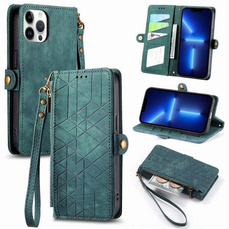 幾何拉鍊錢包側扣皮革手機殼，適用於 iPhone 14 Pro Max、iPhone 7 / 8 / SE 2022、iPhone 13 Pro Max、iPhone 13 Pro、iPhone 13、iPhone 12 / 12 Pro、iPhone 12 Pro Max、iPhone 11 Pro Max