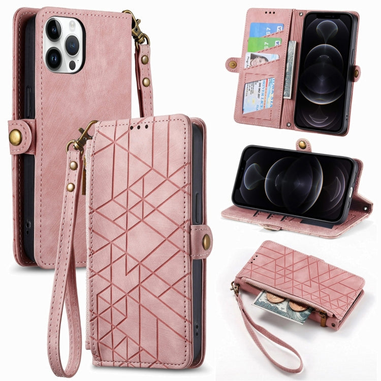 幾何拉鍊錢包側扣皮革手機殼，適用於 iPhone 14 Pro Max、iPhone 7 / 8 / SE 2022、iPhone 13 Pro Max、iPhone 13 Pro、iPhone 13、iPhone 12 / 12 Pro、iPhone 12 Pro Max、iPhone 11 Pro Max