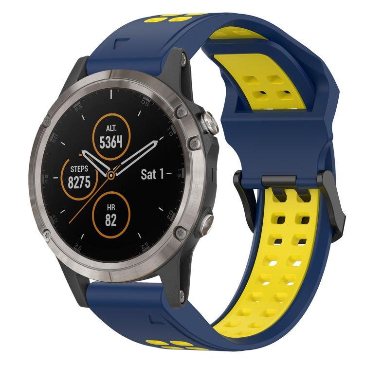 Two Color Reverse Buckle 26mm Silicone Watch Band, For Garmin Fenix 5X Plus, For Garmin Fenix 6X, For Garmin D2 Delta PX