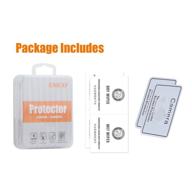 2片 ENKAY Hat-Prince 9H 後置鏡頭鋼化玻璃膜，適用於 iPhone 17e / 16e、iPhone 17 Pro Max、iPhone 17 Pro、iPhone 17、iPhone Air、iPhone 16 Pro / 16 Pro Max、iPhone 16 / 16 Plus、iPhone 15 Pro / 15 Pro Max