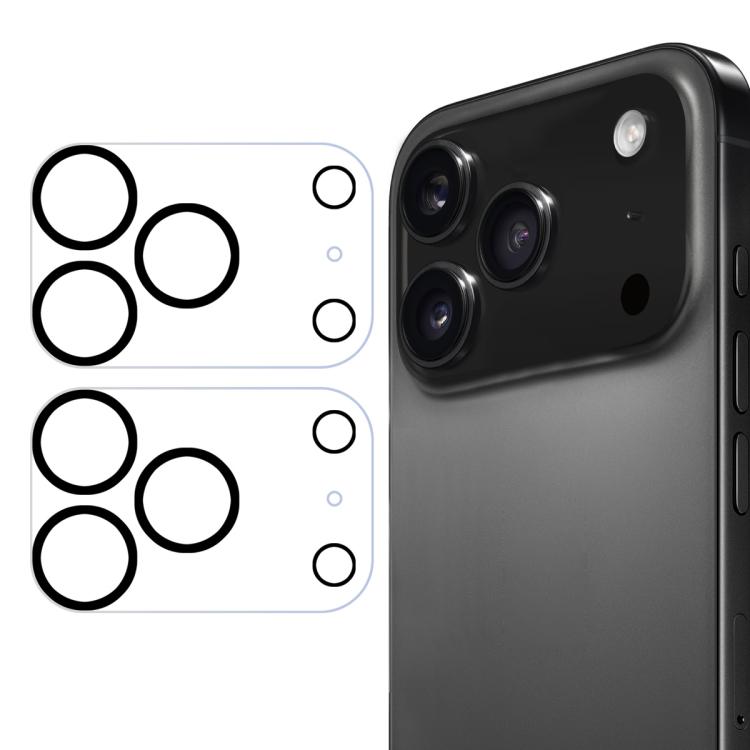 2片裝ENKAY Hat-Prince 9H後置鏡頭鋼化玻璃膜，適用於iPhone 17 Pro Max、iPhone 17 Pro、iPhone 17、iPhone Air、iPhone 16 Pro / 16 Pro Max、iPhone 16 / 16 Plus、iPhone 15 Pro / 15 Pro Max、iPhone 15 / 15 Plus