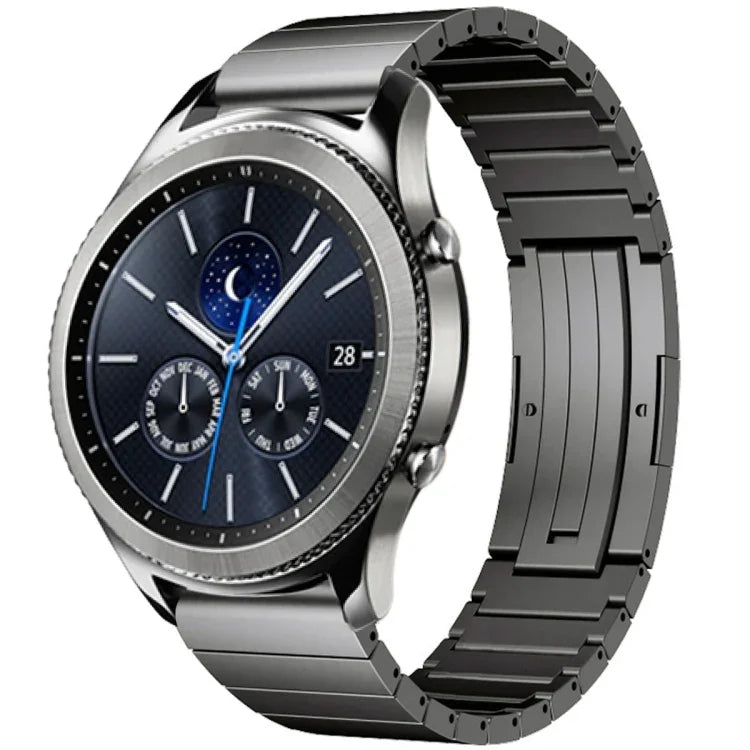 單珠鈦合金錶帶，適用於 Samsung Galaxy Watch 3 45mm，Samsung Gear S3 Classic，Samsung Gear S3 Frontier，Samsung Galaxy Watch 46mm，Samsung Galaxy Watch 42mm