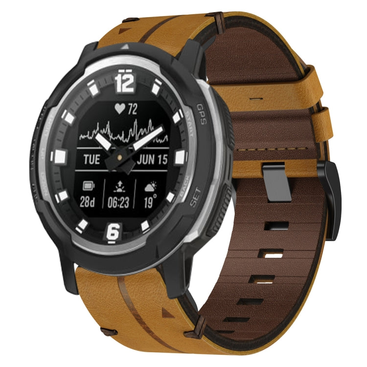 Leather Textured 22mm Watch Band, For Garmin Fenix E 47mm, For Garmin Fenix 8 MIP 47mm, For Garmin Fenix 8 AMOLED 47mm, For Garmin Fenix 7 Pro 47mm, For Garmin Epix Pro 47mm, For Garmin MARQ Athlete Gen 2, For Garmin MARQ Commander                     ...