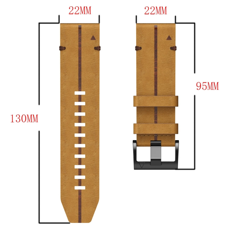 Leather Textured 22mm Watch Band, For Garmin Fenix E 47mm, For Garmin Fenix 8 MIP 47mm, For Garmin Fenix 8 AMOLED 47mm, For Garmin Fenix 7 Pro 47mm, For Garmin Epix Pro 47mm, For Garmin MARQ Athlete Gen 2, For Garmin MARQ Commander                     ...