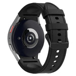 矽膠皮革黑色扣環錶帶，適用於 Samsung Galaxy Watch 6 Classic，Samsung Galaxy Watch 6