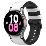矽膠皮革黑色扣環錶帶，適用於 Samsung Galaxy Watch 6 Classic，Samsung Galaxy Watch 6