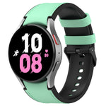矽膠皮革黑色扣環錶帶，適用於 Samsung Galaxy Watch 6 Classic，Samsung Galaxy Watch 6