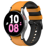 矽膠皮革黑色扣環錶帶，適用於 Samsung Galaxy Watch 6 Classic，Samsung Galaxy Watch 6