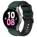 矽膠皮革黑色扣環錶帶，適用於 Samsung Galaxy Watch 6 Classic，Samsung Galaxy Watch 6