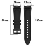 矽膠皮革黑色扣環錶帶，適用於 Samsung Galaxy Watch 6 Classic，Samsung Galaxy Watch 6