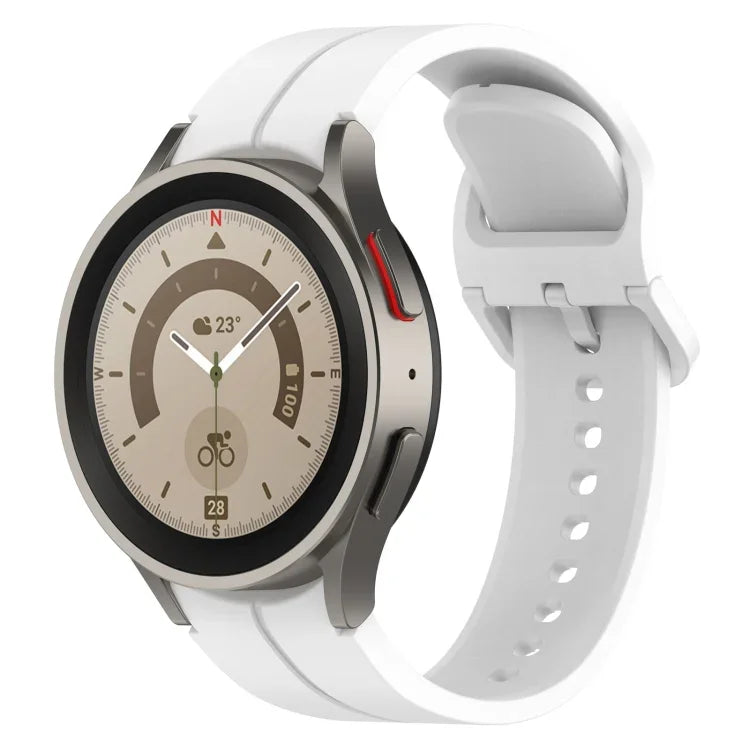 凹槽彩色扣環矽膠錶帶，適用於 Samsung Galaxy Watch 6 / 6 Classic