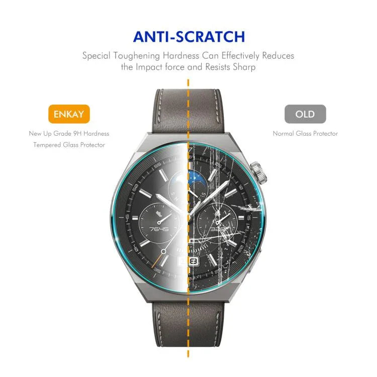 ENKAY 0.2mm 9H 鋼化玻璃螢幕保護膜手錶貼膜，適用於 Samsung Galaxy Watch Ultra 47mm / Ultra 2025，適用於 Samsung Galaxy Watch8 44mm，適用於 Samsung Galaxy Watch8 40mm，適用於 Samsung Galaxy Watch6 Classic / Ultra 47mm